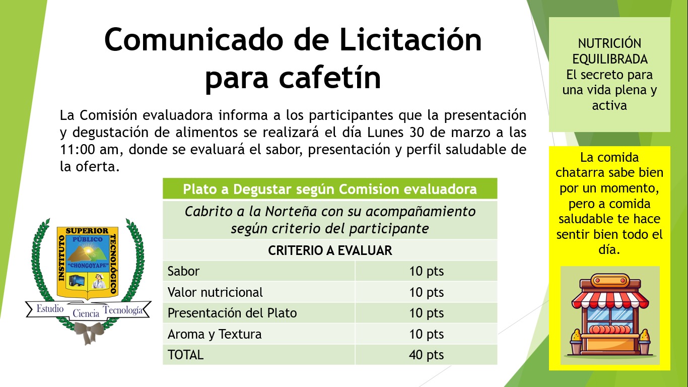 Comunicado Licitación Cafetín